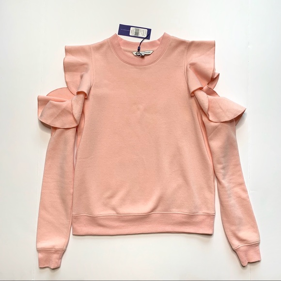Rebecca Minkoff Gracie Pink Ruffle Sweatshirt NWT - Picture 3 of 7